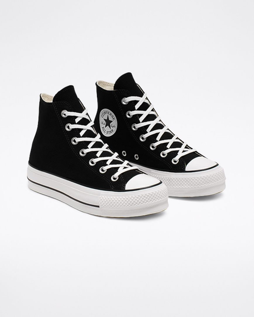 Topanky Na Platforme Converse Chuck Taylor All Star Lift Platene Vysoke Damske Čierne Biele | SK SFDC112